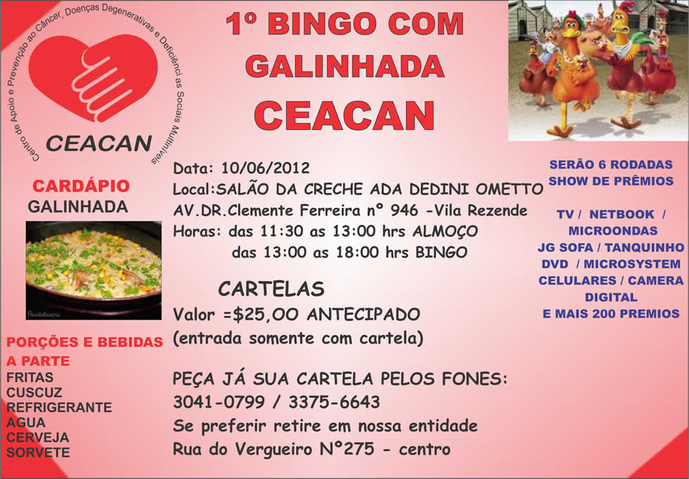 Bingo com galinhada Ceacan